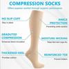 1 пара компрессионных носков для женщин, гольфы до колена 15–25 мм рт. ст. Компрессионные чулки для спорта, занятий спортом, диабета, варикозного расширения вен, путешествий, кормления грудью