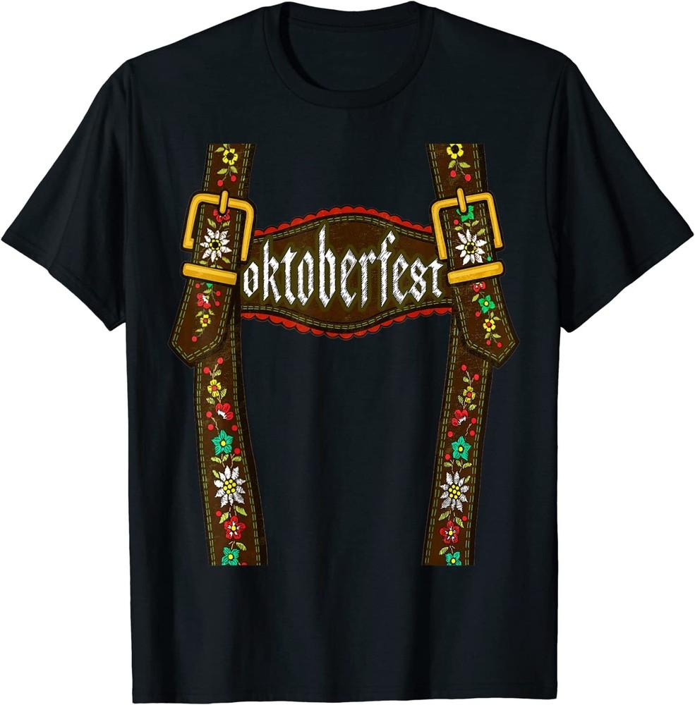 Lederhosen Suspenders Tee Oktoberfest Bavarian Munich Beer T-Shirt Unisex T-Shirt