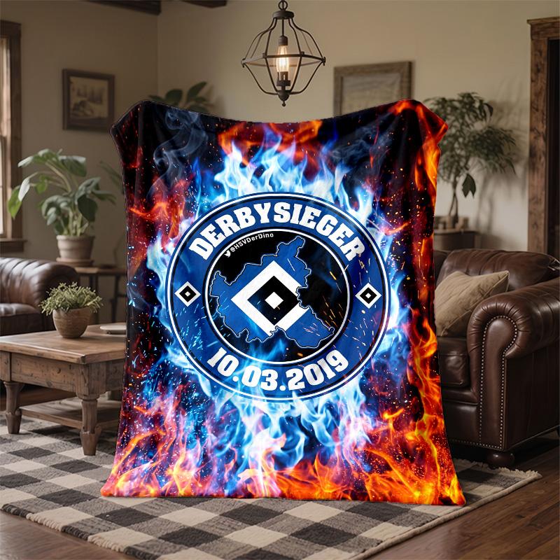 Hamburger SV Football Print Flannel Blanket Soft Warm Sofa Bed Throw Blanket For Home Office Bedroom