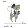 Брошь в виде котенка из мультяшного сплава с бриллиантами, модные и атмосферные аксессуары для одежды