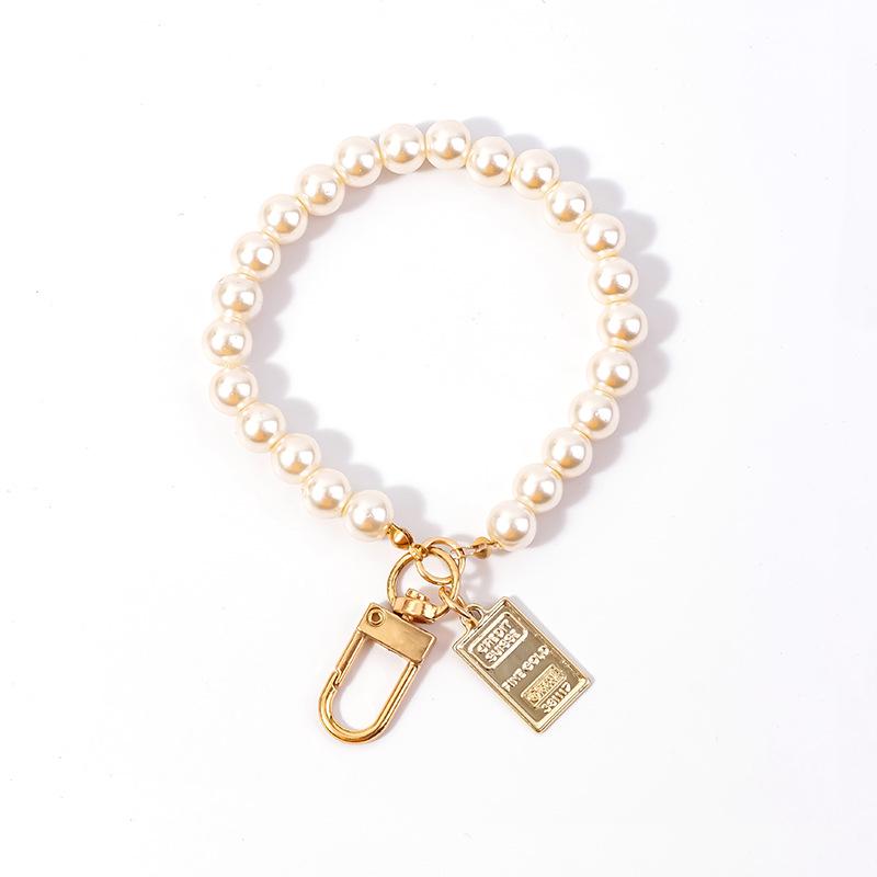 Брелок с жемчугом в стиле ретро: Современный простой подвесной сплав в стиле ароматизатора для сумок и телефонов