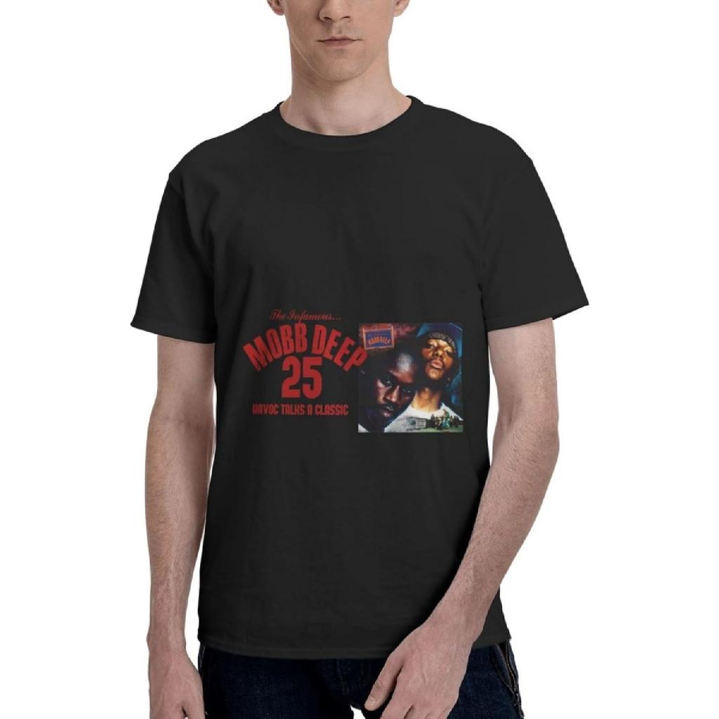 Bfsoejdyp Мужская футболка Mobb Deep Футболка Летняя Повседневная Короткая С круглым вырезом С коротким рукавом Топы Футболка(2)