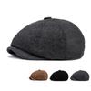 Wool Octagonal Cap Men's British Vintage Newsboy Cap Warm Forward Cap Beret