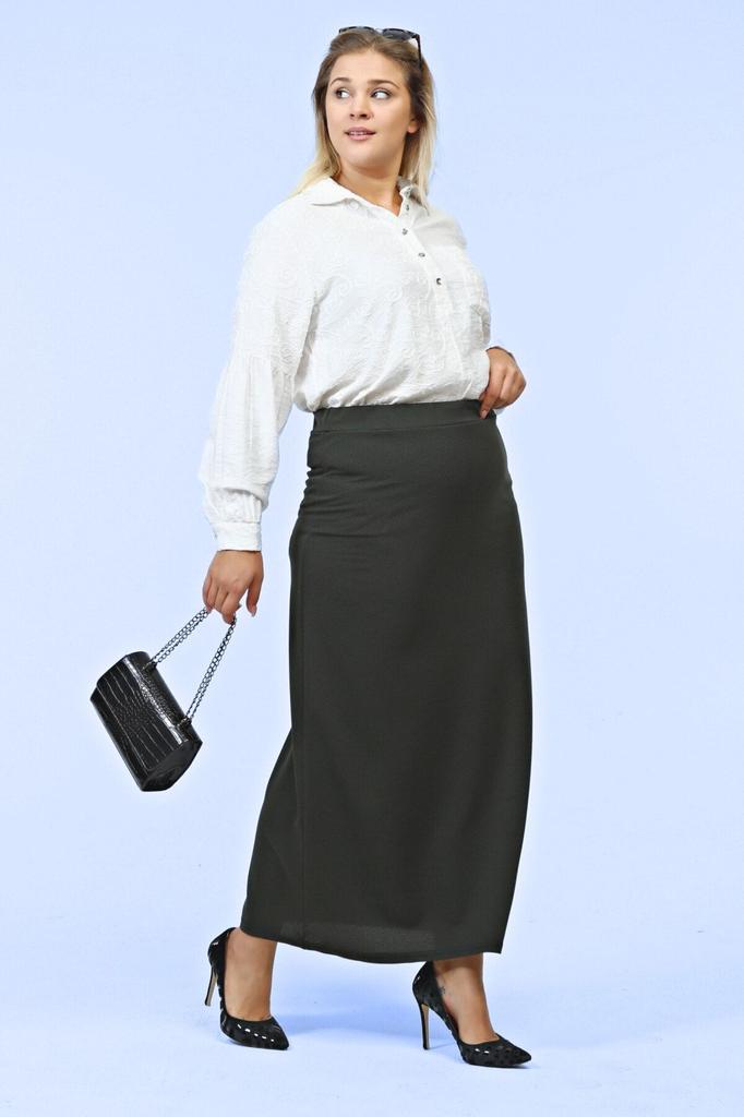 Женская стильная юбка большого размера с эластичной резинкой на талии Юбка больших размеров на подкладке из стальной трикотажной ткани черного цвета