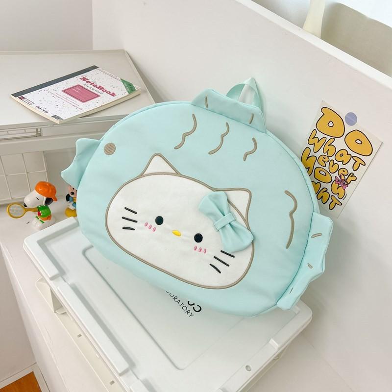 Canvas Cute Cat Backpack For Girls With Large Capacity And Macaron Colors For Daily Use