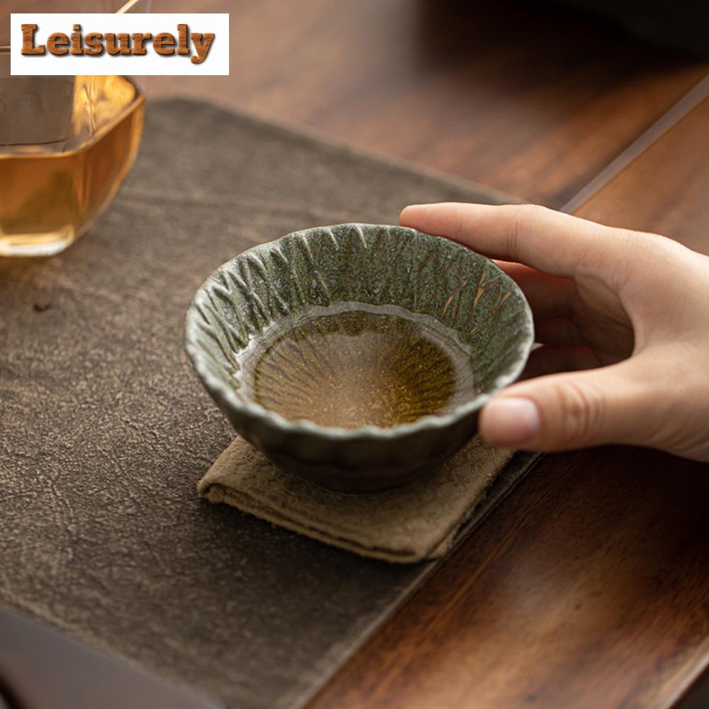 Творческая керамическая чашка для чая Kiln Change Green, чашка Sanxingdui Coarse Master Cup, чаша для дегустации рыбы Dargon, чайная чаша Chazhan Kung Fu