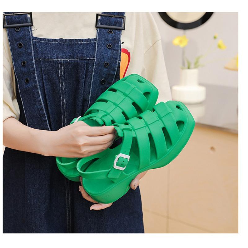 Женские модные универсальные пляжные сандалии на платформе с нескользящей подошвой