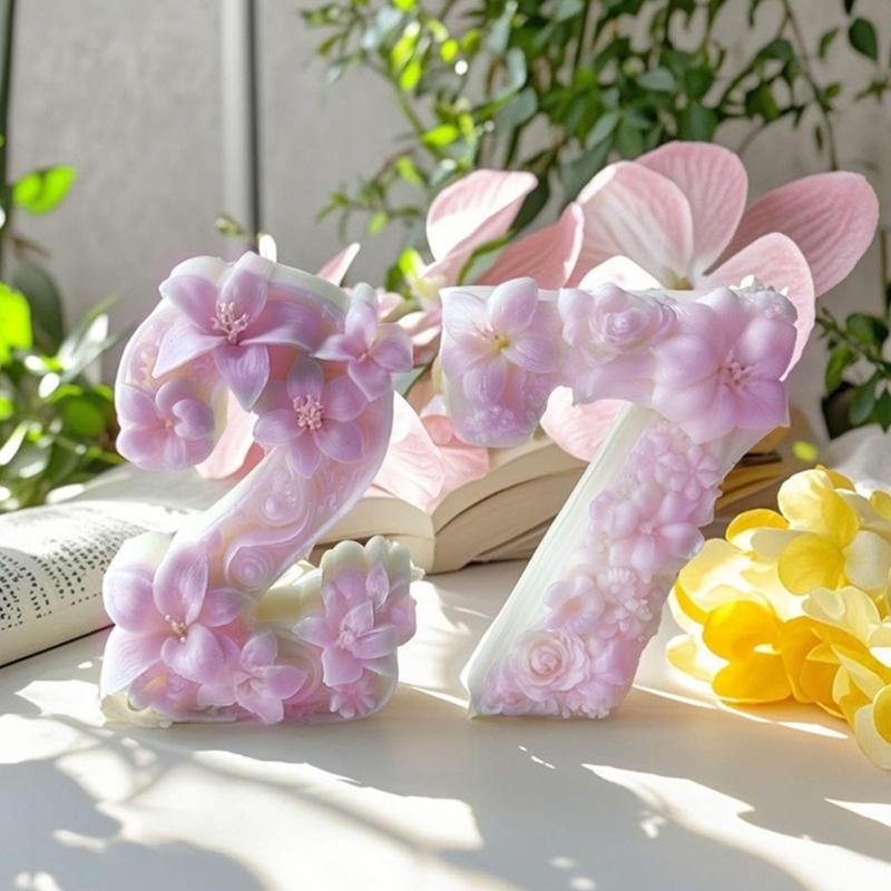 Многоразовая силиконовая форма для свечей с цифрами для взрослых и детей, для рукоделия, термостойкая, легко извлекаемая