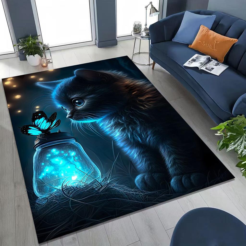 2026 Новый Милый Кот Котёнок Мяу Мультяшный Ковер для Спальни Гостиной Дивана Дома Придверный Коврик Декор, Большой Детский Игровой Нескользящий Напольный Коврик