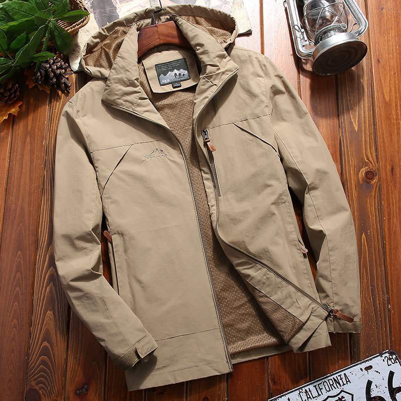 Весенне-осенняя мужская куртка для активного отдыха, ветрозащитная, водонепроницаемая, свободная, большого размера