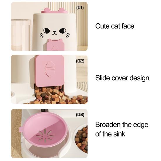 Кормушка для кошек и собак Диспенсер для воды 1,8 л Кормушка для еды 0,8 л Диспенсер для воды