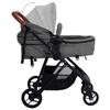2 in 1 Stroller in Light Grey and Black Steel Frame