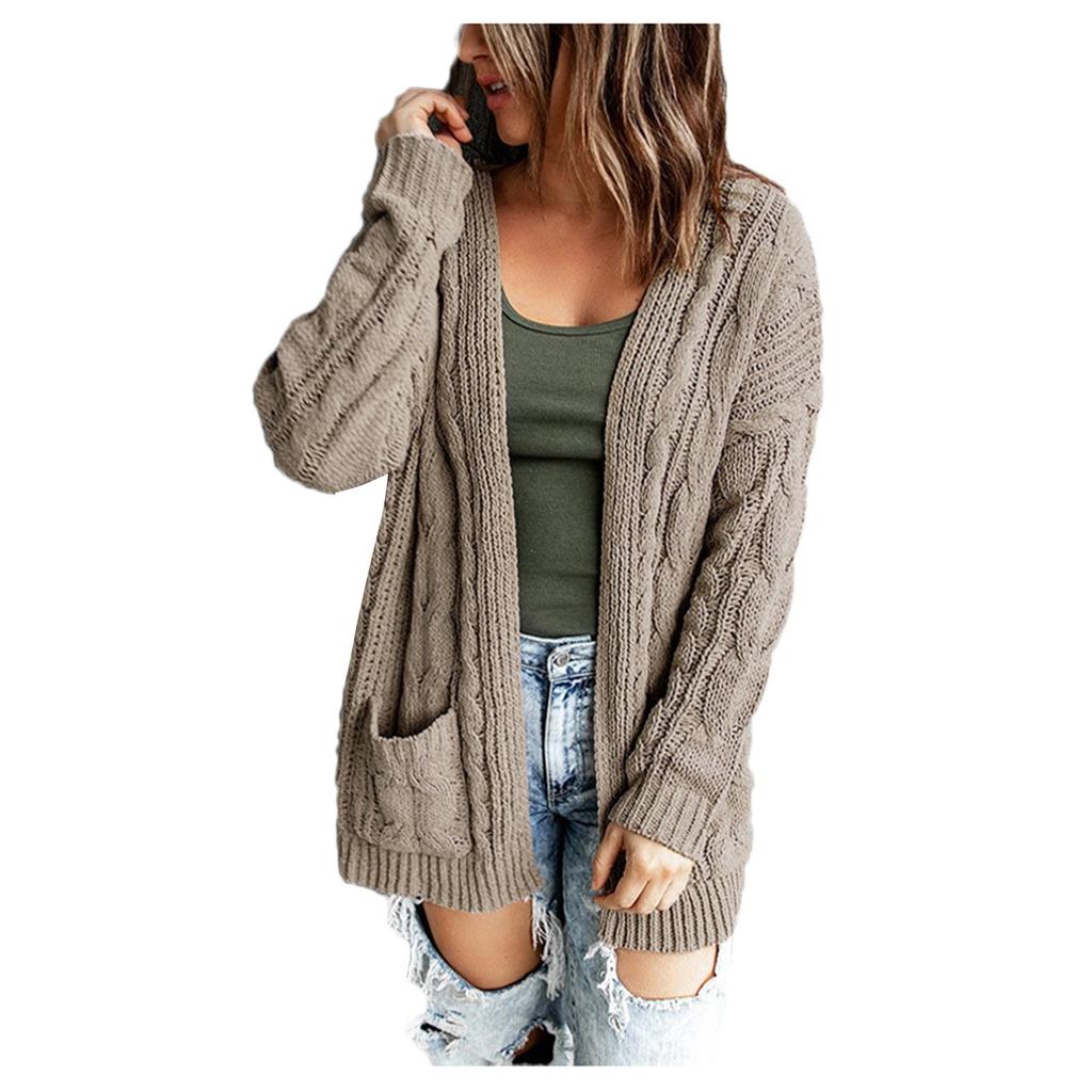 Женский кардиган с длинным рукавом и открытой передней частью в стиле бохо, свободный свитер с косичками