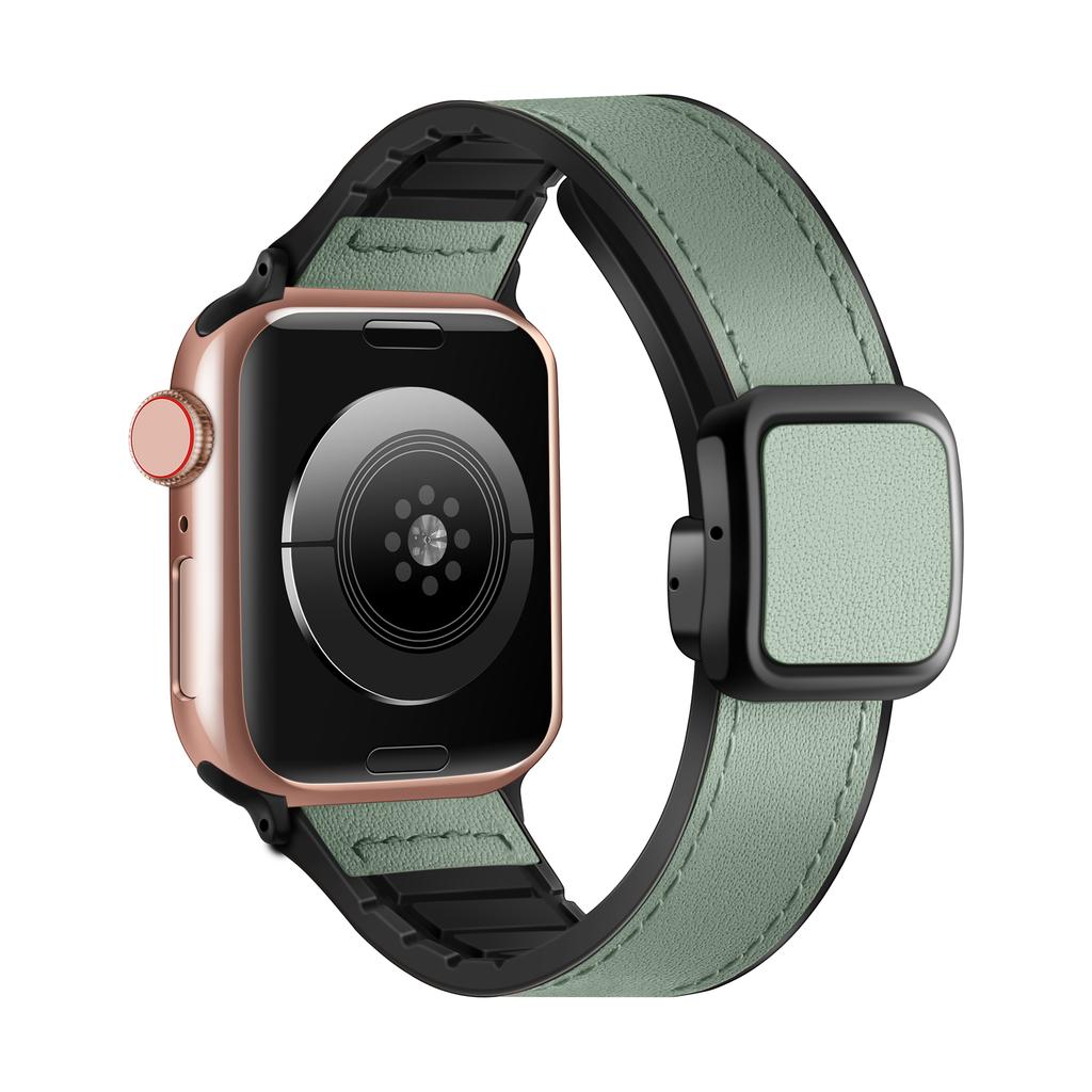 Ремешок из натуральной кожи для Apple Watch 45мм 44мм 40мм 41мм 49мм 42мм Магнитный браслет correa Серия 9 8 7 6 5 4 SE Ultra 2