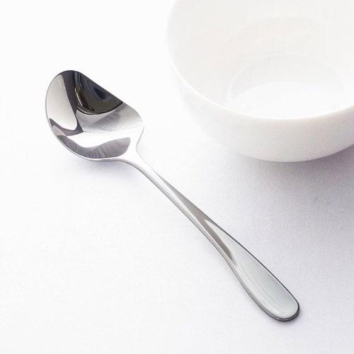 Yamazaki Metal Industry Soup Sage R45 Soup Spoon for Easy Eating of Hearty Soups (Right-Handed)