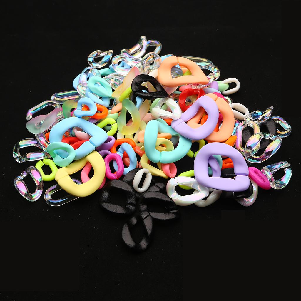 Acrylic Flat Twist Oval Open Ring Beads Connector Link Chain for Jewelry Making