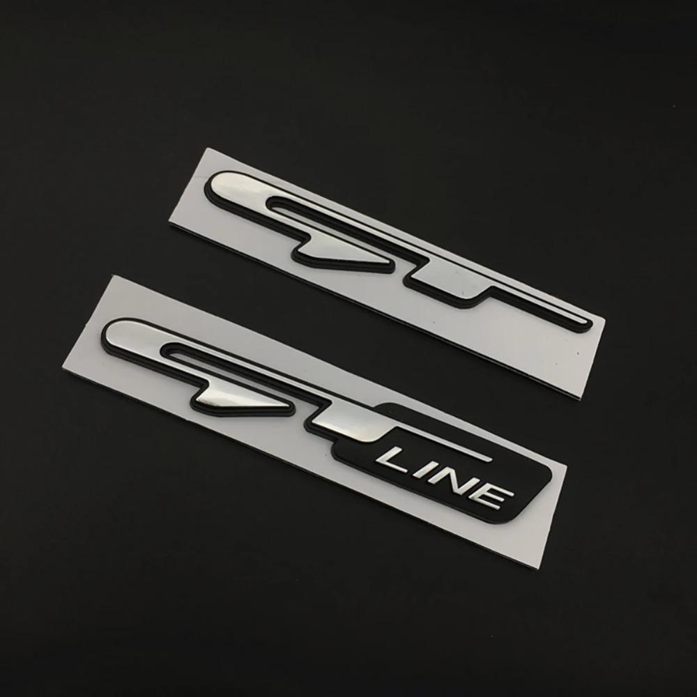 AAAGP1 3D Chrome GT Line Emblem Badge - For Kia Ceed Picanto K5 Stonic Optima Sportage GT Line Badge Decal Accessories