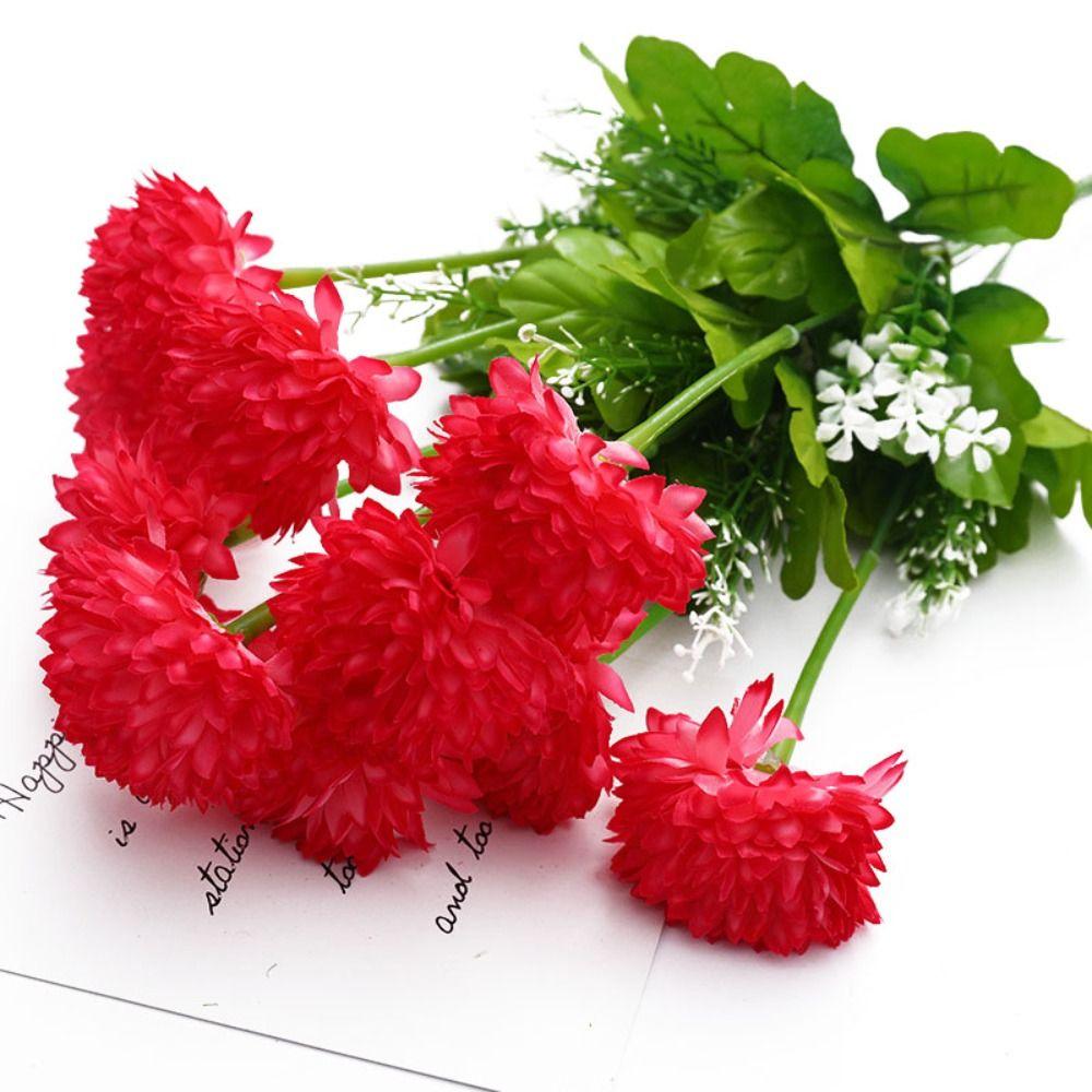 10 Heads Artificial Chrysanthemum Flowers Real Touch Artificial Bouquet Home Decoration