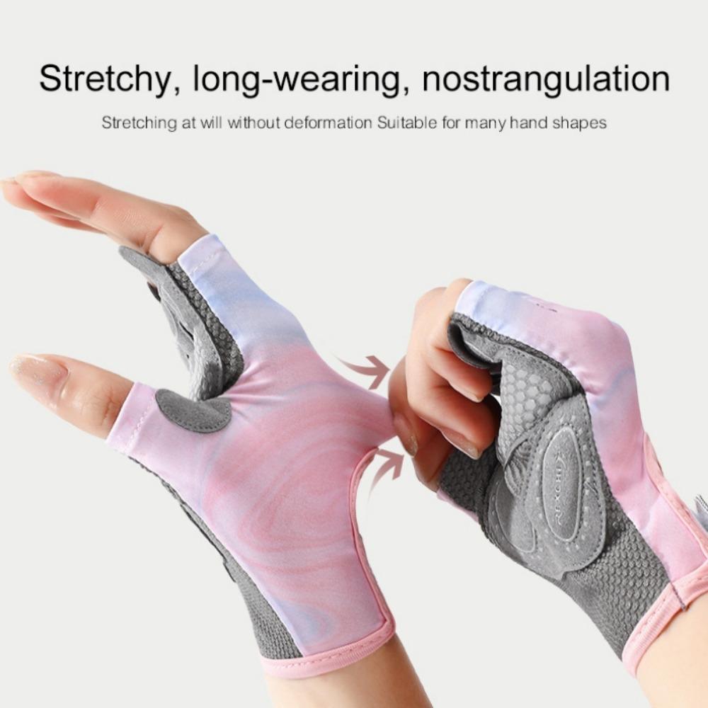 1 Pair Gym Breathable Bodybuilding Non-slip Fitness Gloves Half Finger Gloves Cycling Gloves