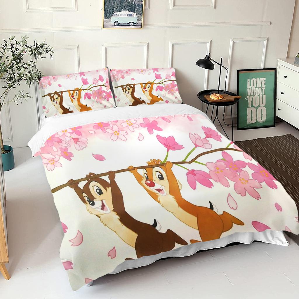 Чип и Дейл Спальный набор постельного белья пододеяльник Рождественские Подарки Комфорт Мультфильм С наволочкой подходит для детей и взрослых