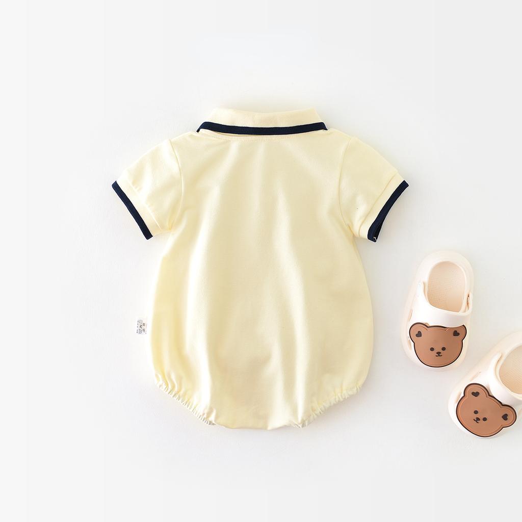 Baby Clothes Summer Jumpsuit Thin Boy Baby Lapel Leisure Fart Clothes Childrens Clothes for a Hundred Days.