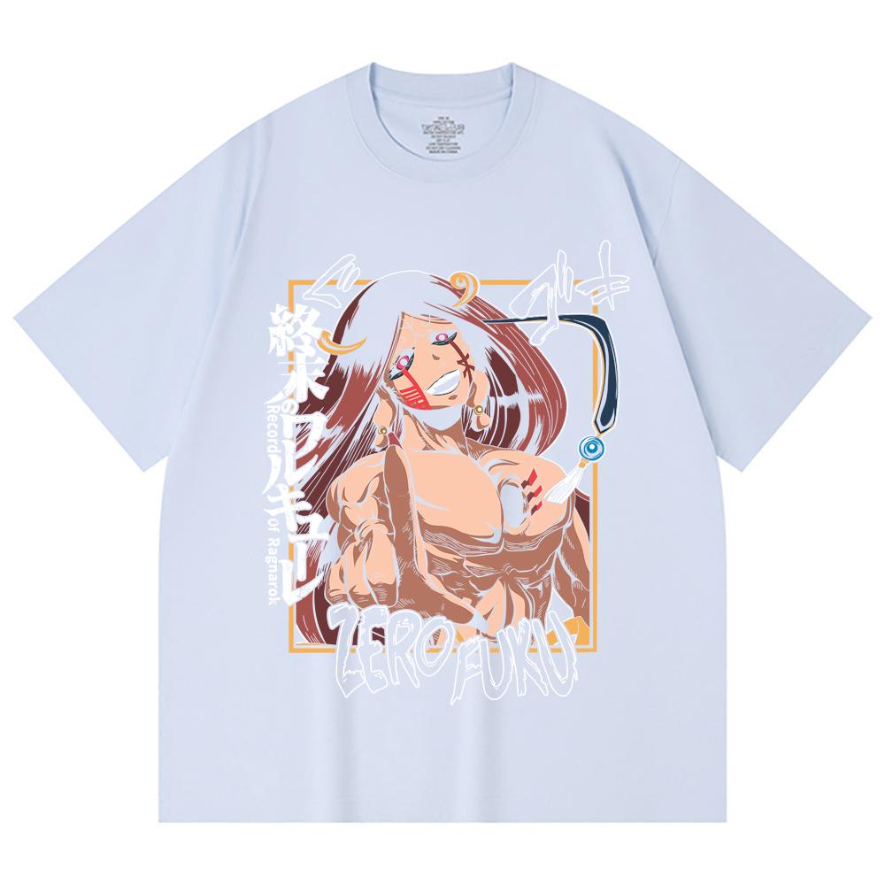 230 Gsm 100% Cotton Record of Ragnarok V9 Zerofuku Print Unisex Heavy Cotton T Shirt
