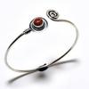 Красный солнечный камень, драгоценный камень 925, посеребренный браслет ручной работы, ювелирный браслет-манжета
