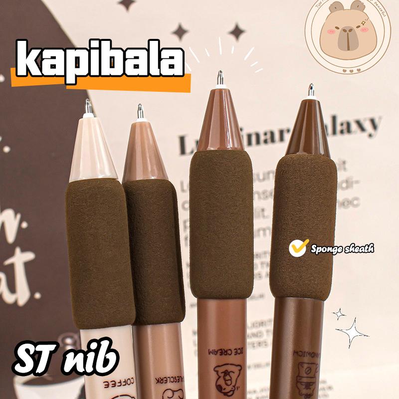 4 шт. милый мультфильм Capibala нажимная ручка гелевая ручка набор быстросохнущая шариковая ручка