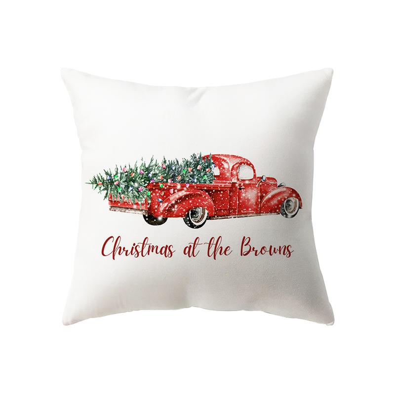 Christmas Theme Snowman Print Pattern Cushion Cover Home Living Room Sofa Decoration Square Pillow Pillow Cover
