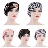 Принт Мягкая Хлопковая Шапка Бини Раковые Химиотерапевтические Шапки Повязка на Голову Женский Мусульманский Тюрбан Женская Коса Хиджаб