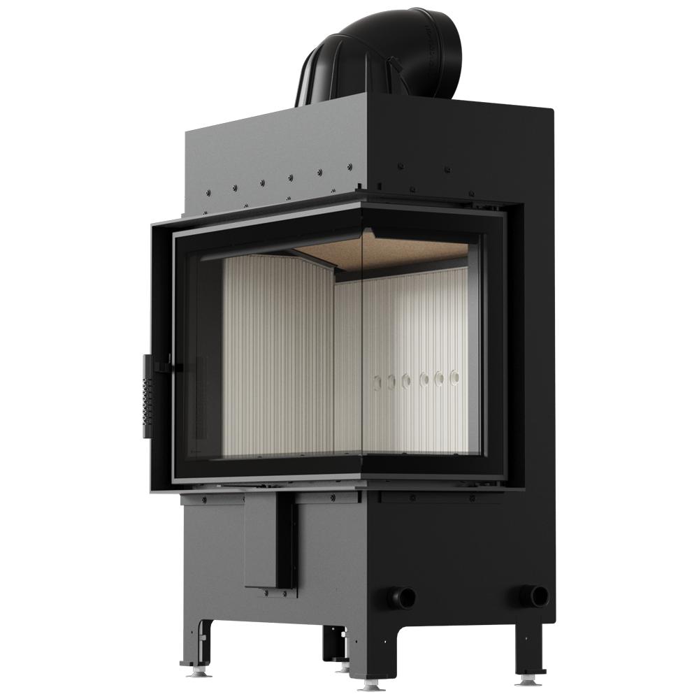 Стальной камин KRATKI LUCY правый 12 кВт Ø 200 самозакрывающаяся дверца