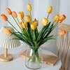Искусственные Цветы 3-главный Шелковый Букет Тюльпанов с Гибким Железным Стеблем Искусственная Цветочная Композиция Свадебные Украшения Реквизит для Фотосъемки
