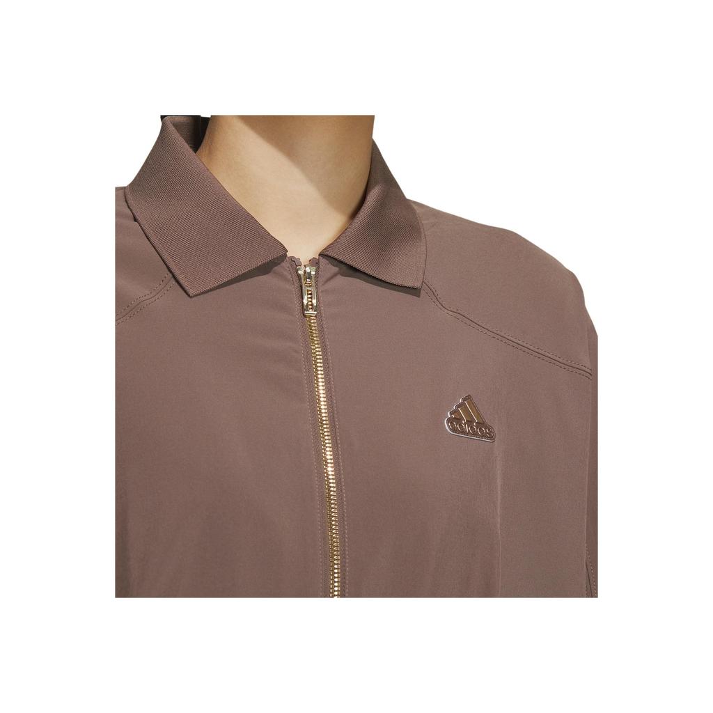 Adidas Future Of Tech Shirt Jacket With Solid Color Logo Women Jackets Rock-Layer-Deep-Earth-Brown HY2830