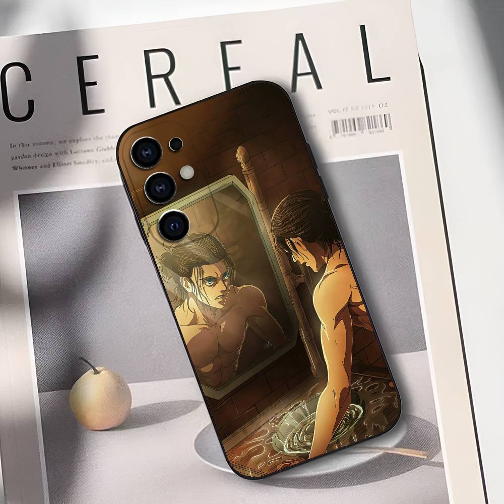 Чехол для телефона E-Eren Yeager A-Attack On T-Titans для Samsung S25,S24,S21,S22,S23,S30,Ultra,S20,Plus,Fe,Lite, Мягкий черный чехол