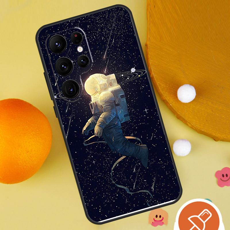 Space Moon Astronaut Phone Case For Samsung Galaxy S25 Ultra S24 S23 S22 S21 Ultra S9 S10 Plus S20 FE Funda Cover