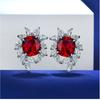 Gica Gema Женские серьги с цветочным узором из стерлингового серебра 925 пробы, кроваво-красные женские толстые квадратные 10*11, изящные ювелирные изделия высокого качества, подарок