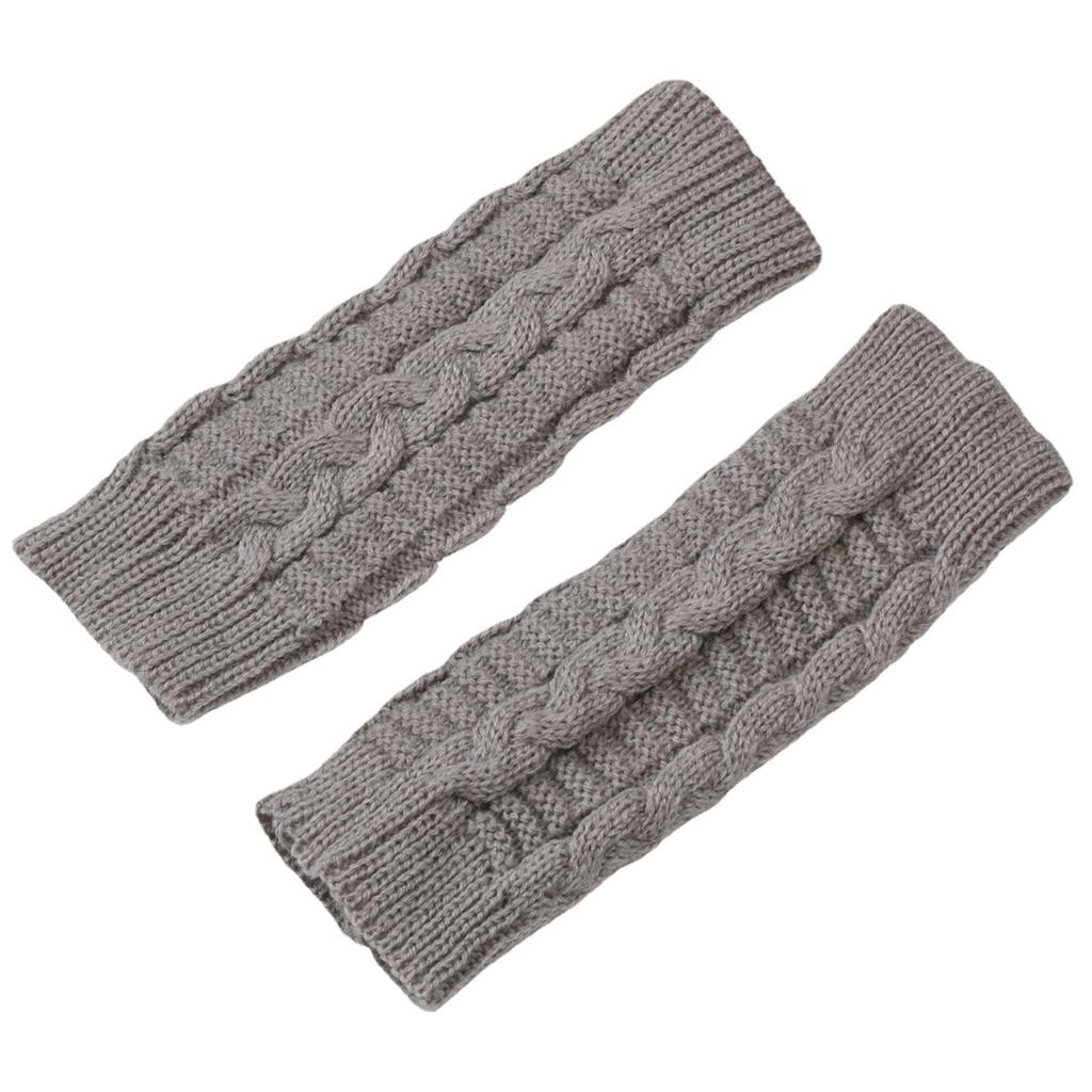 Women's Knitted Long Hand Gloves Warm Embroidered Mittens Winter Fingerless Glove for Women Girl