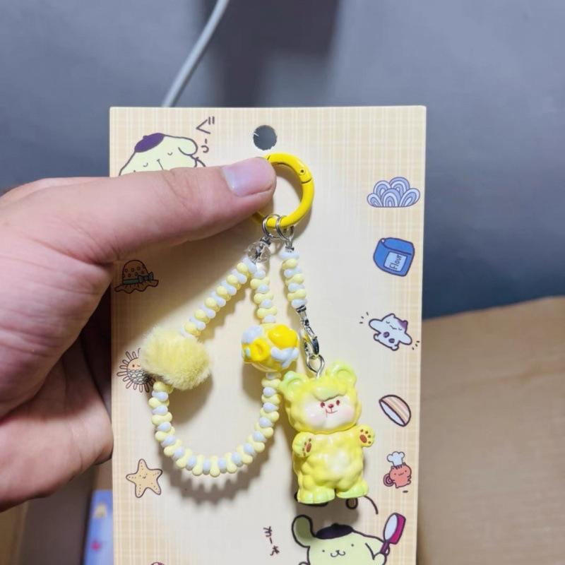 Кавайный мультяшный кукольный брелок Милый брелок из бусин Аксессуары для украшения сумки Универсальный подвес для мобильного телефона Подарки