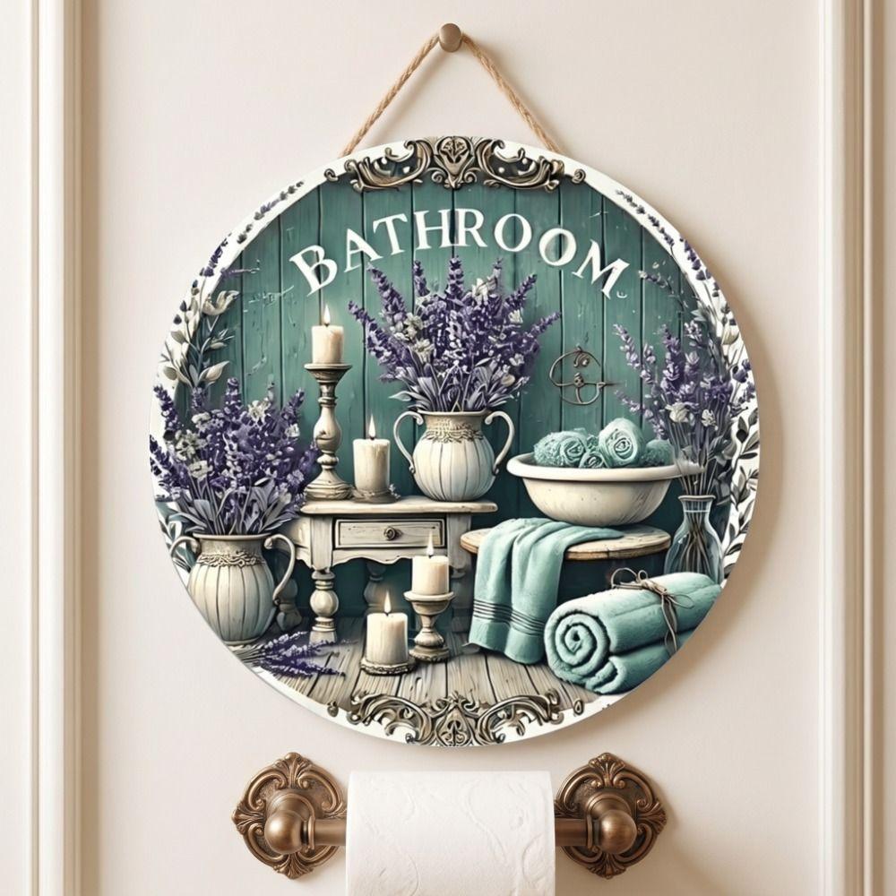 2D Flat Door Wall Decor Lavender Flower Decorative Board Hanging Decoration  Wall Hanging