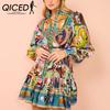 Casual Fashion Printed Shirt Cardigan Temperament All-match Dress