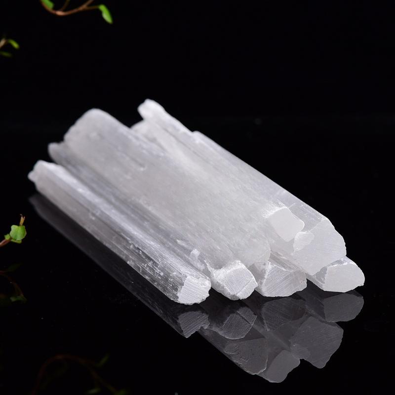 Natural White Selenite Gypsum Sticks Irregular Reiki Mineral Specimen Healing Crystal Wand Diy Jewelry Pendant Making Stone