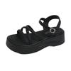 Women's Sandals Platform Sole One-line Buckle Narrow Band Shoes Women Leisure Daily Round Toe Roman Concise Sandalias De Mujer