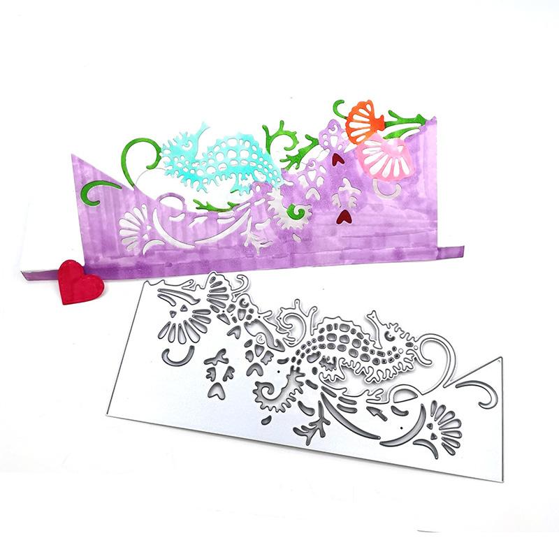 Морской конек Поздравительная открытка Кружевная бумага Искусство Металлический трафарет Тиснение Вырубные штампы для скрапбукинга своими руками Тиснение бумажной открытки Ремесло Декор