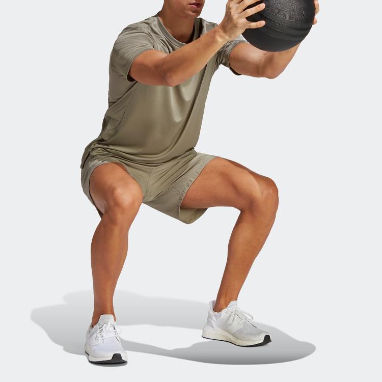 Adidas Шорты для тренировок Hiit Base с простым логотипом и эластичным поясом, мужские плавки, серебристо-серые IB7911
