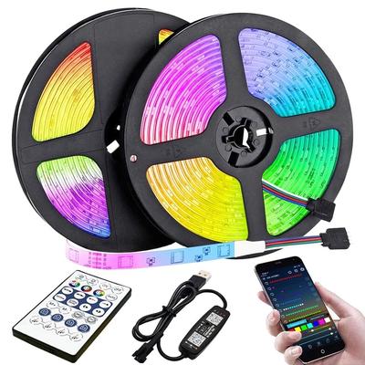 10 м 20 м светодиодные ленты RGB 5050/RGBIC WS2812B инфракрасный Bluetooth-контроллер ТВ подсветка комнаты Luces светящаяся декоративная лампа Fita