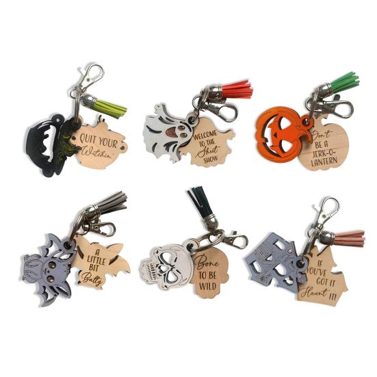 Halloween Keychain Ghost Pumpkin Charm Keychain Bat Skull Keychain Backpack Handbag Charm Boo Basket Stuffer Spooky Gift for Him Her