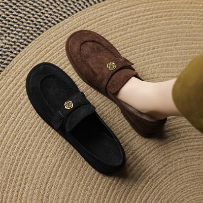 Новая женская модная обувь на один педаль с круглым носком, удобная резиновая мягкая подошва на плоском каблуке, закрывающая стопу, маленькая на четыре сезона