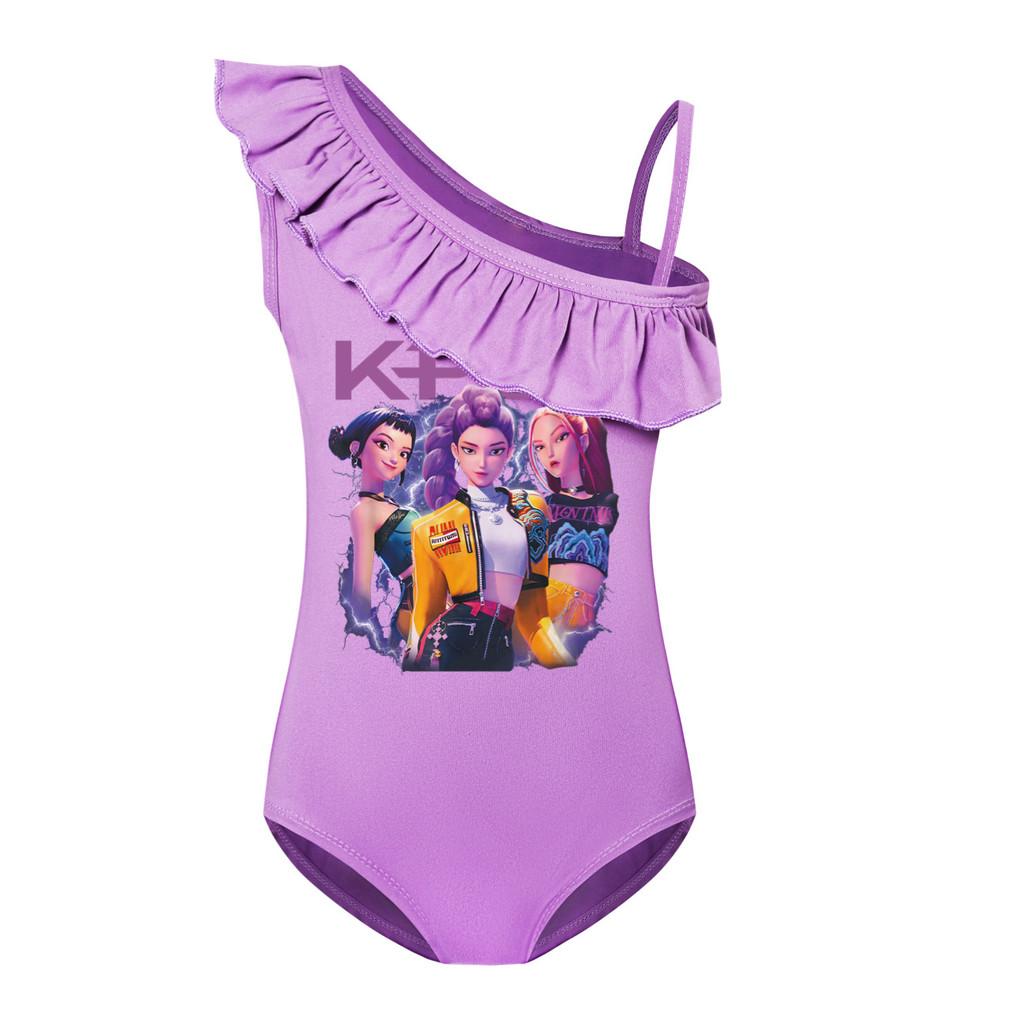 Kids Girls Rumi Mira Zoey Print Swimsuit Swimming One-piece Bodysuit Swimwear