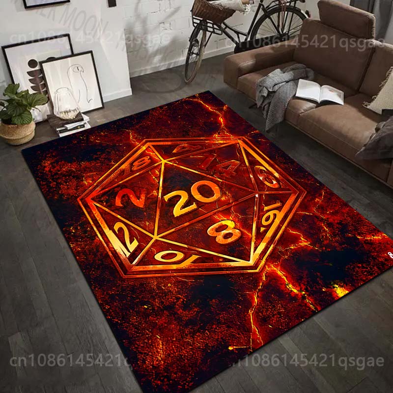 1PC Fire Game Dice Pattern Rug Carpets for Bedroom Living Room Sofa Mat Creative Door Mat Cloakroom Home Decor play mat