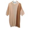 Dulcamara Made In Japan Short Sleeve Cotton Knit One Piece Beige X Brown Women Used